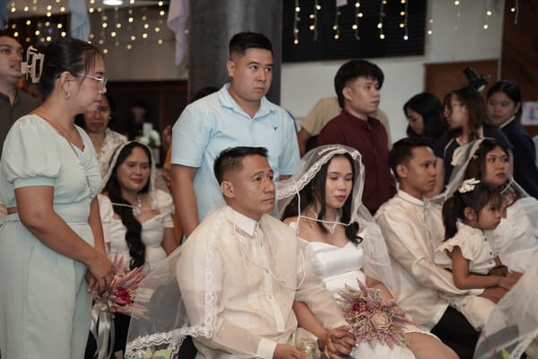 Reception celebration with couples and guests enjoying the event